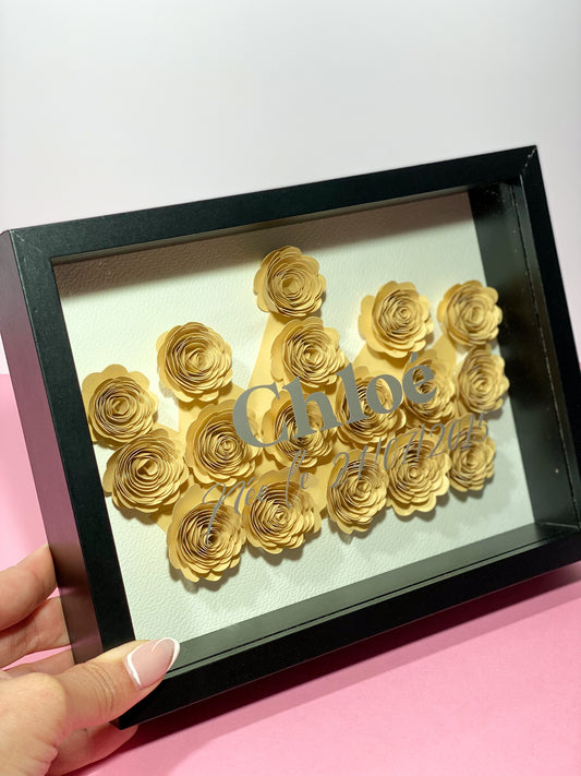 COURONNE | Cadre 3D roses