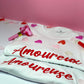 Tee-shirt pour couple avec écrit dessus Amoureux et Amoureuse 